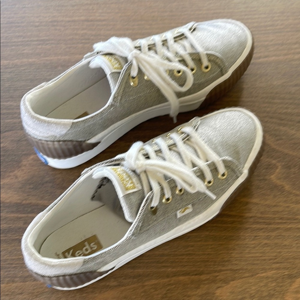 Keds Women's Kickstart Gold and Silver Sneakers